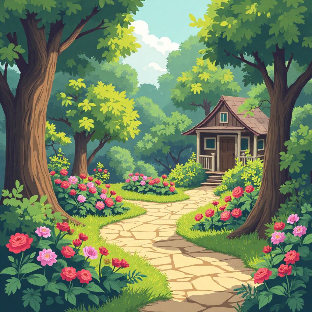 Screenshot van Gardenscapes met tuin en avonturen thema